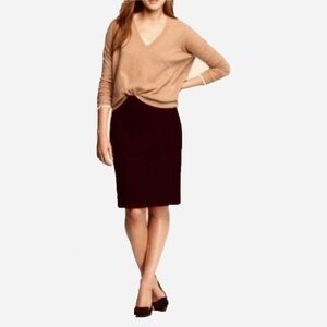 🌸New🌸 J Crew Brown Wool Pencil Skirt Petite 0